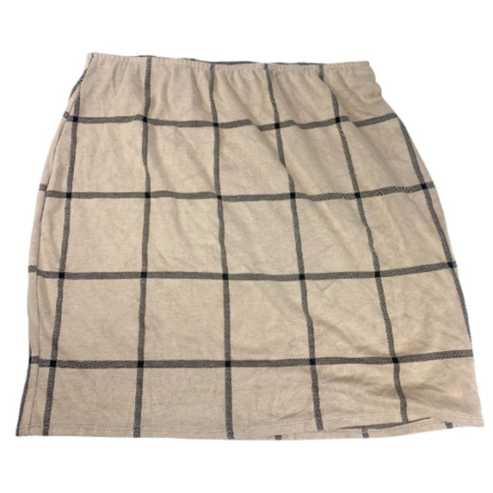 NY Invasion Women Short Knee High Skirt Dress Brown Black Stripe Size 2x